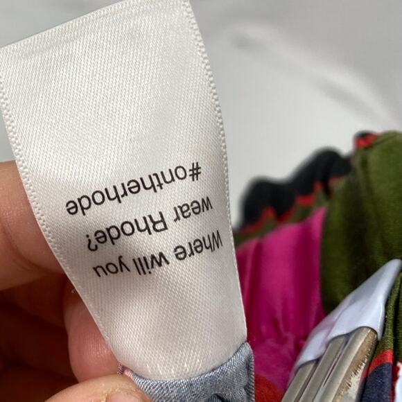 RHODE Ella Silk wide leg Pants in Patchwork - Picture 5 of 6